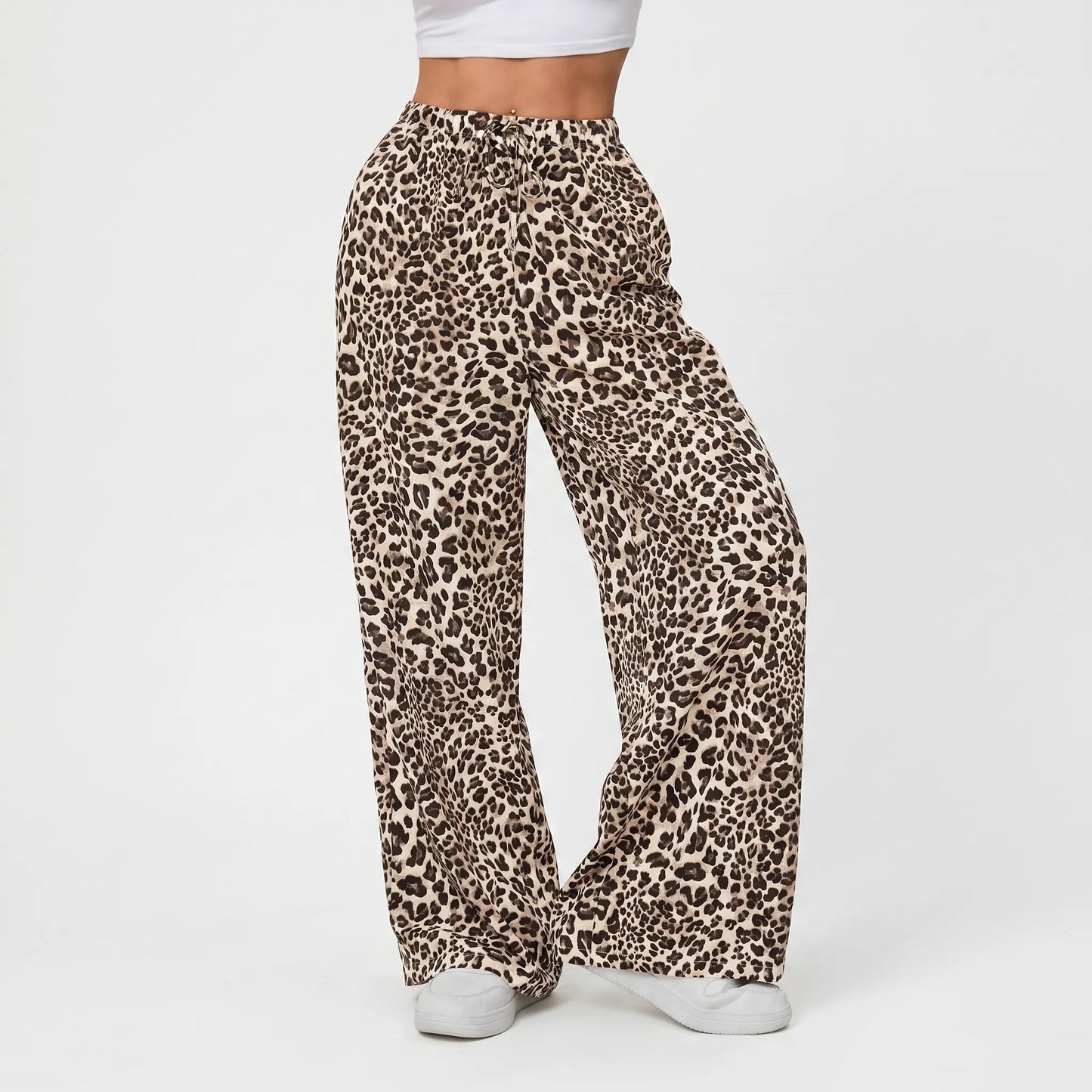 Wide Leg Leopard Trousers - Teresa