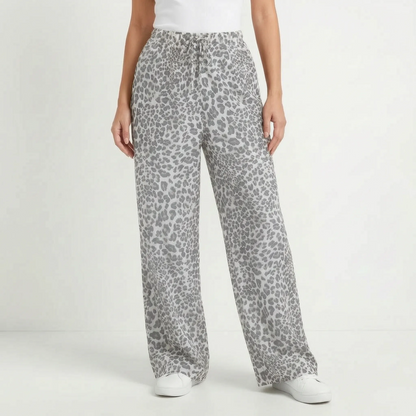 Wide Leg Leopard Trousers - Teresa