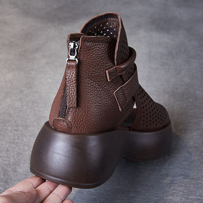 Orthopedische leren sandalen dames met schokabsorberende zool - Meike