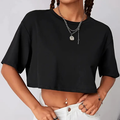 Comfortabel Zwart T-shirt voor Dames - Livia