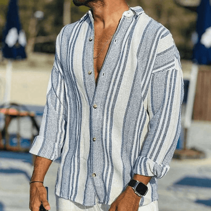 Luchtig heren zomershirt met knoopsluiting – Elias