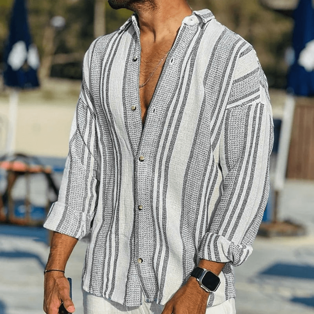 Luchtig heren zomershirt met knoopsluiting – Elias