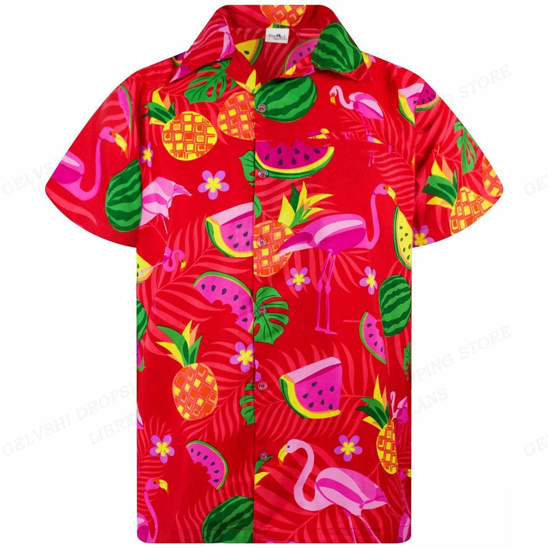 Tropisch 3D Flamingo Overhemd – Kai