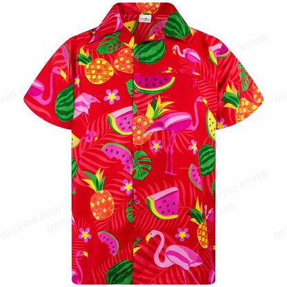 Tropisch 3D Flamingo Overhemd – Kai
