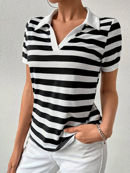 Stijlvol Gestreept Korte Mouwen T-shirt voor Dames - Julia