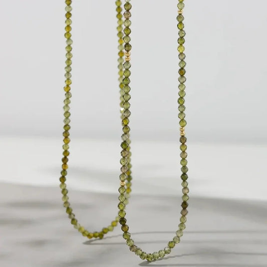 Olijfgroene Zirkonia Ketting - Celeste