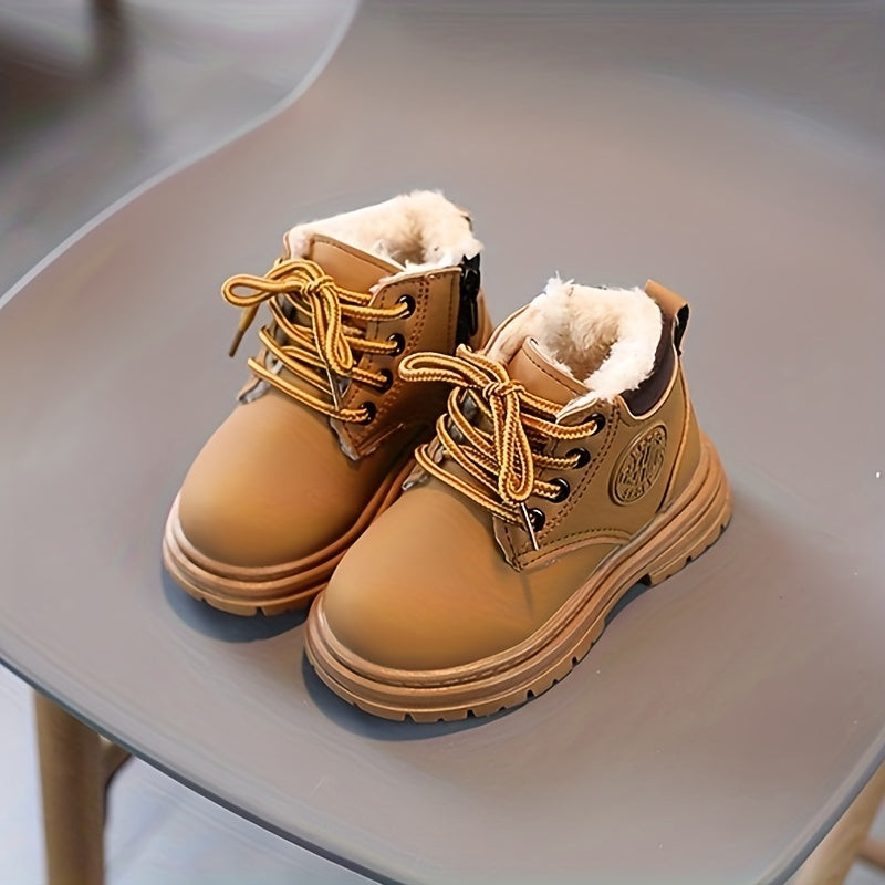 Waterdichte fleece-herfstlaarzen voor jongens – met warme voering & profielzool