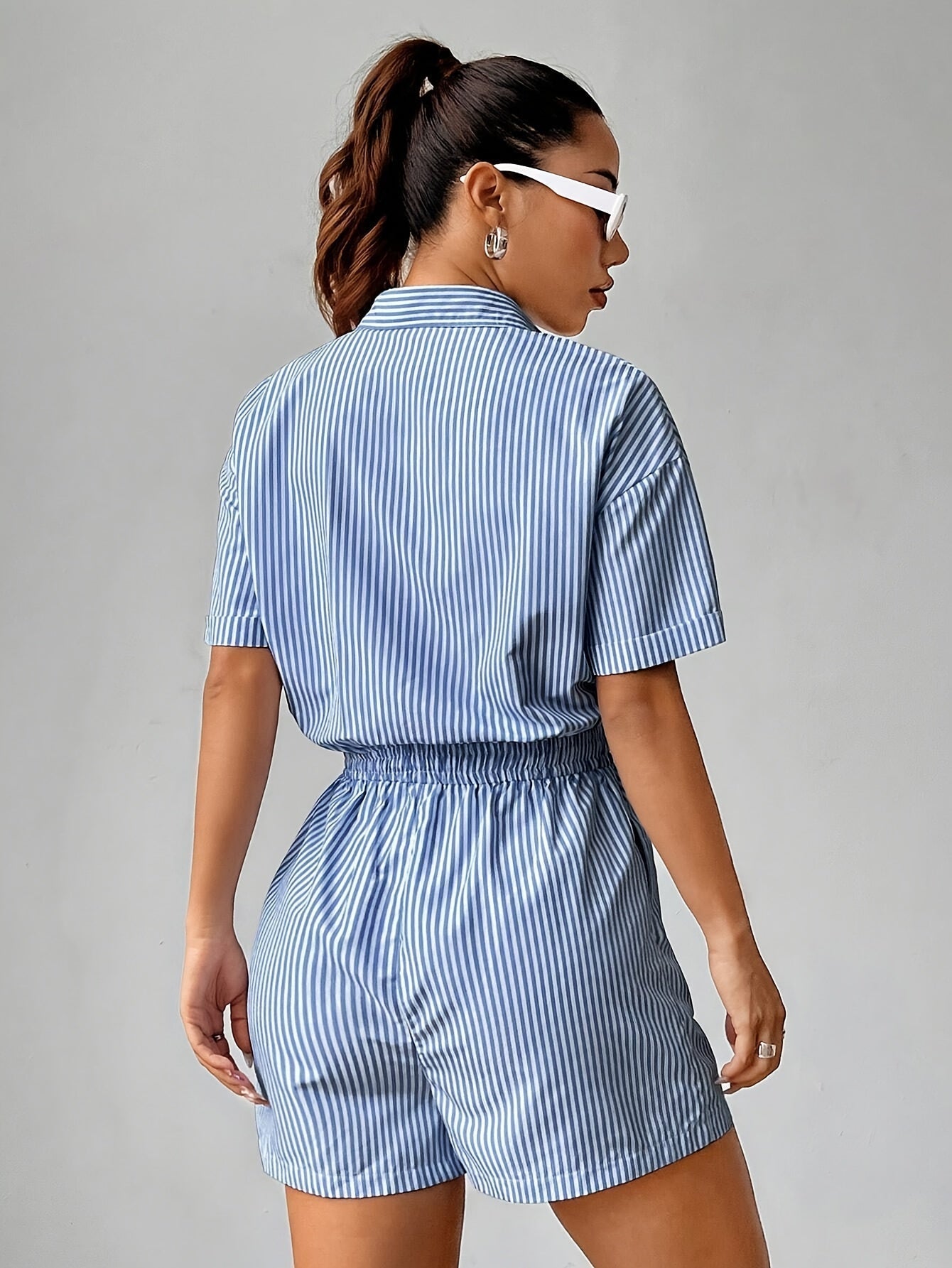 Trendy dames jumpsuit met korte mouwen voor de zomer - StreifenFrisch