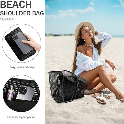 Opvouwbare Mesh Strandtas met Binnenzak