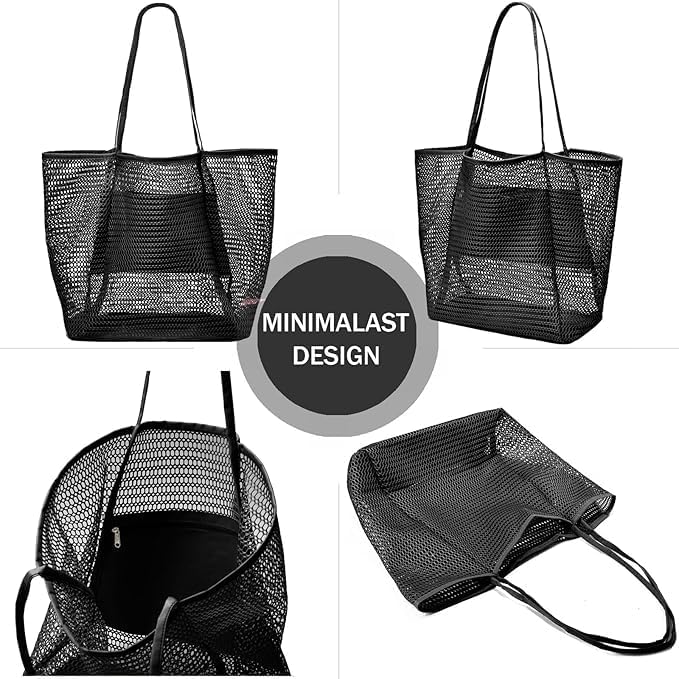 Opvouwbare Mesh Strandtas met Binnenzak