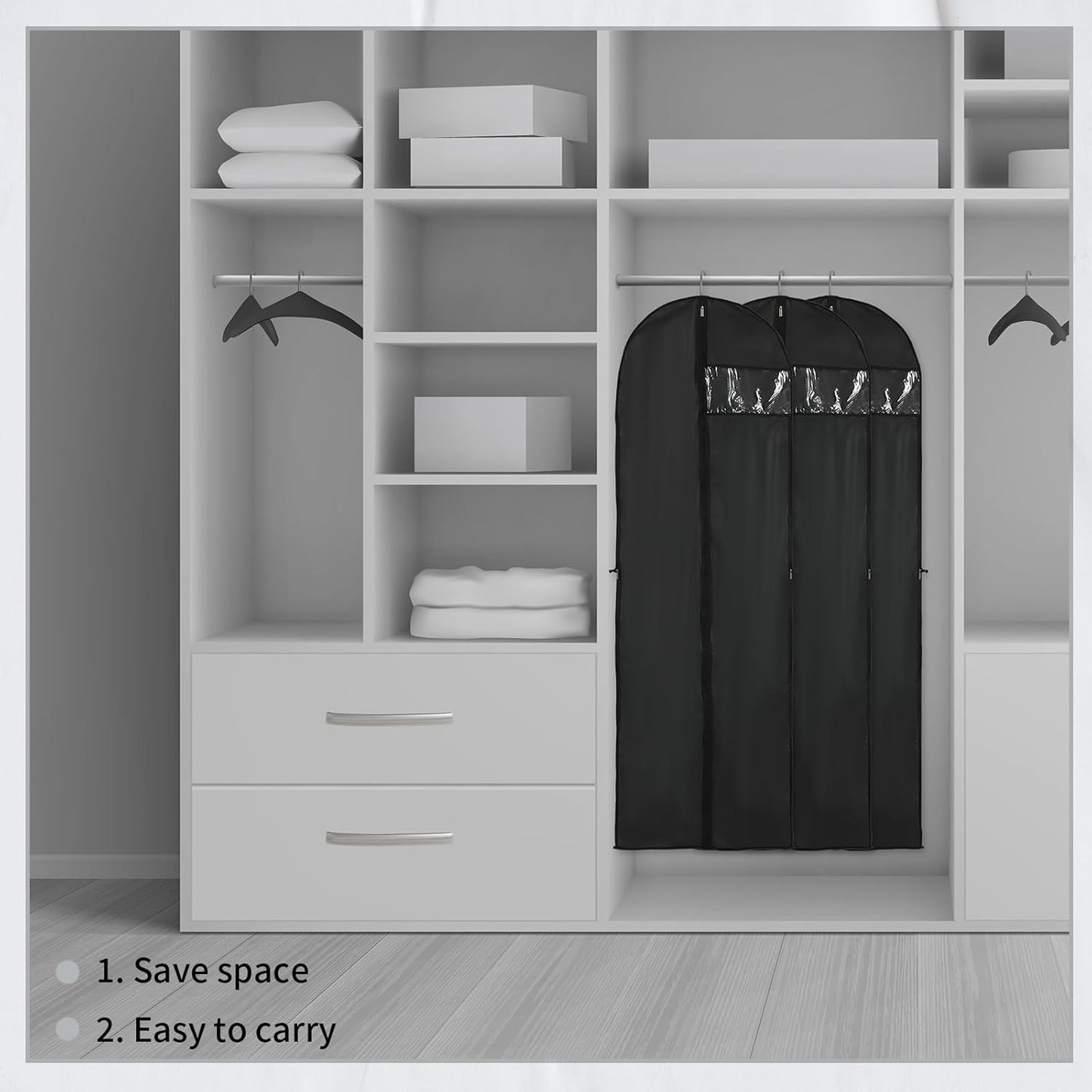 Lange Jurk Opslaghoes – 180 cm met Rits en Venster (2-Pack)