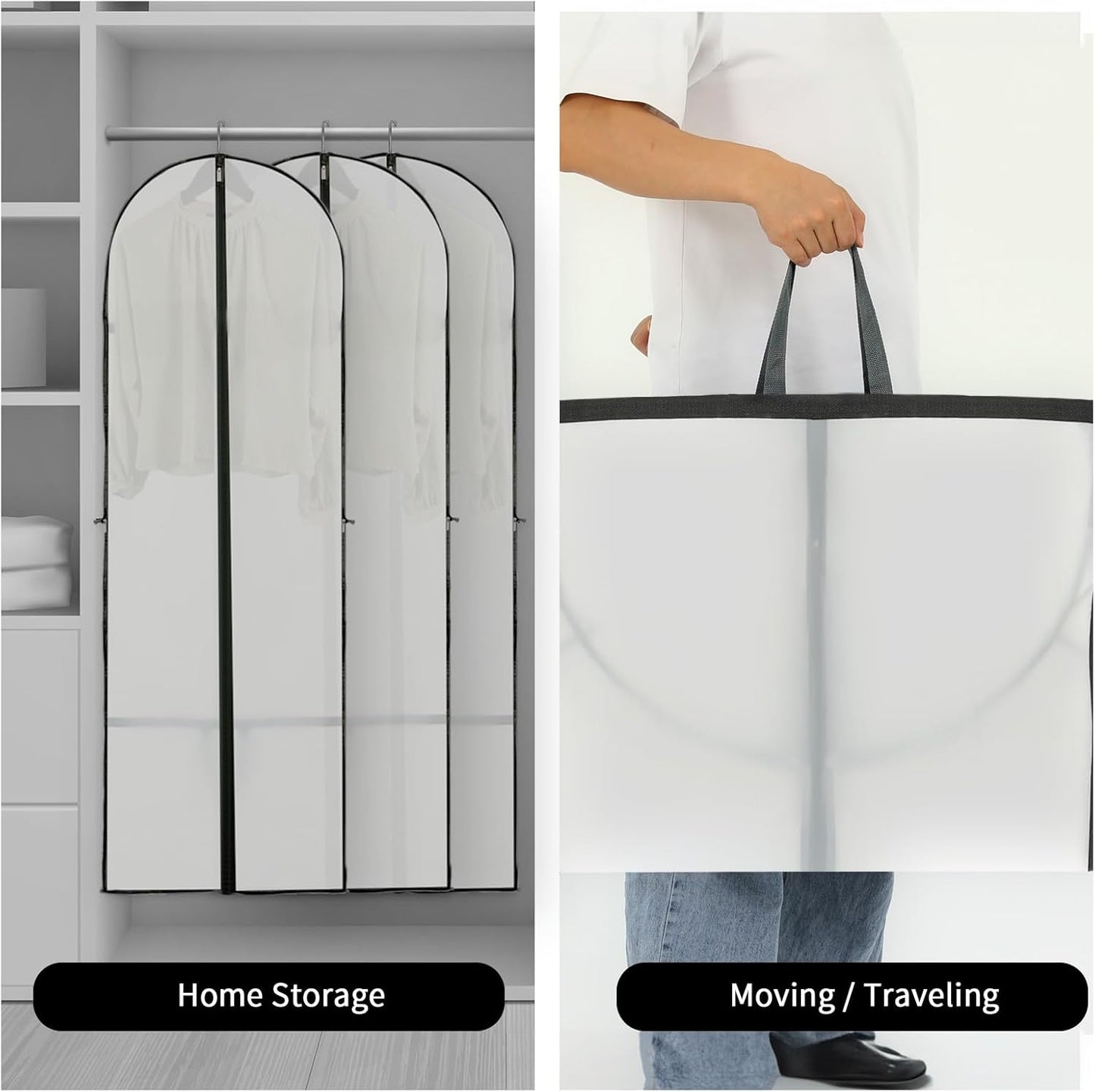 Lange Jurk Opslaghoes – 180 cm met Rits en Venster (2-Pack)