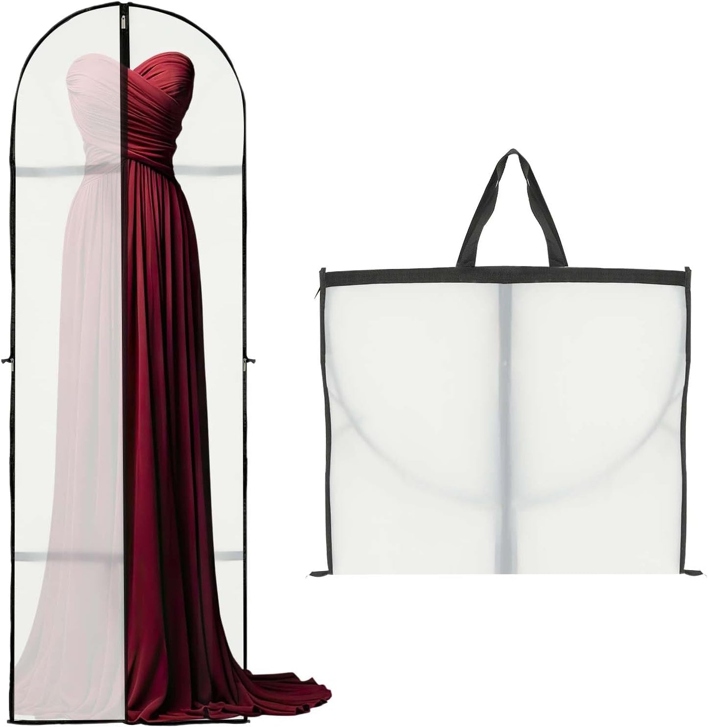 Lange Jurk Opslaghoes – 180 cm met Rits en Venster (2-Pack)