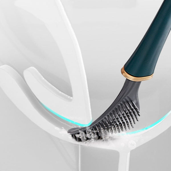 Siliconen Toilettenborstel met Wandhouder & Druppelopvang – Clevora