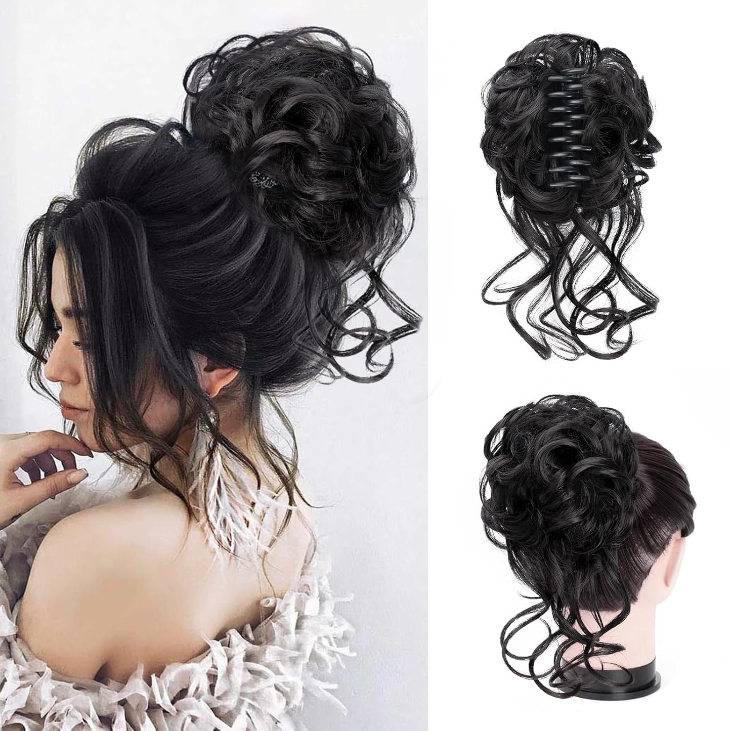 Klem met Hairextension voor Golvende Knot – CurlClip