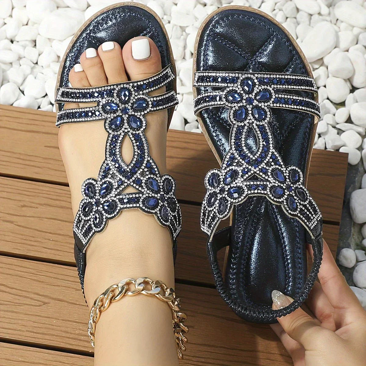 Boheemse Strandsandalen met Elastische Band – Naima