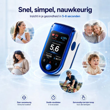 Monitor in het midden omringd door cirkels met een hardloopster, een zwangere vrouw, een stel, een kind en een wielrenner. 8