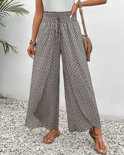 Damesbroek met hoge taille & geometrisch patroon – Sapphira