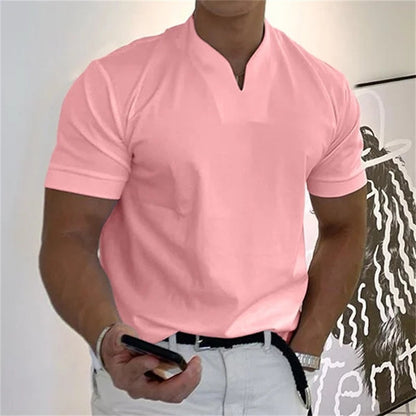 Ademend heren fitnessshirt met V-hals - Timo