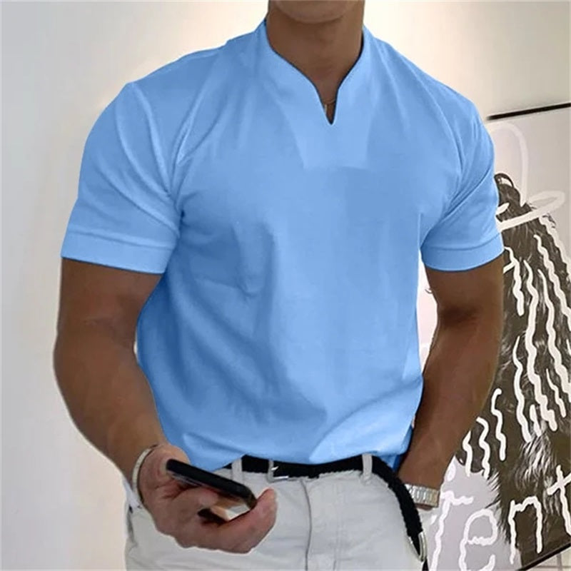 Ademend heren fitnessshirt met V-hals - Timo