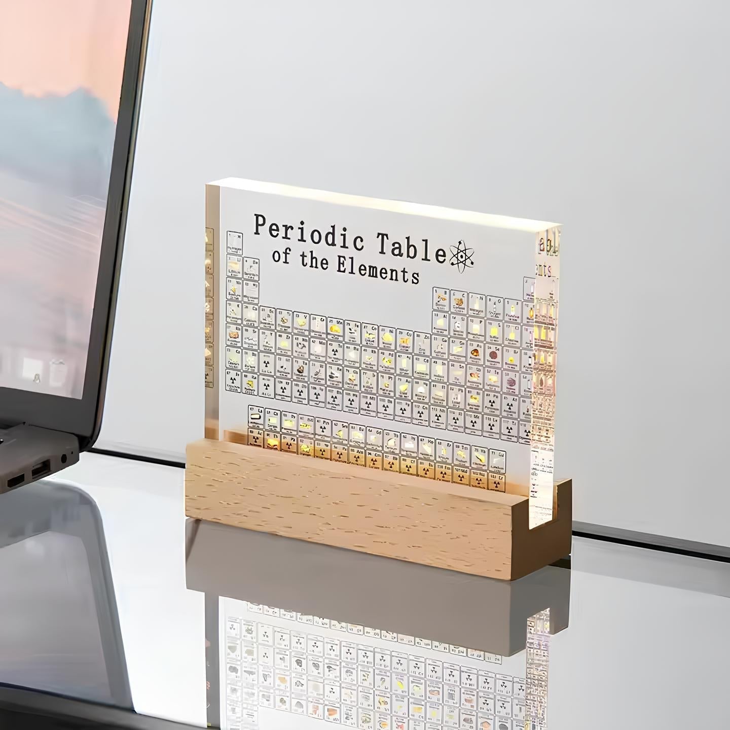 Verlichte Periodieke Tabel met Echte Elementen - Elementa