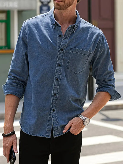 Herfst Denim Herenoverhemd – Milan