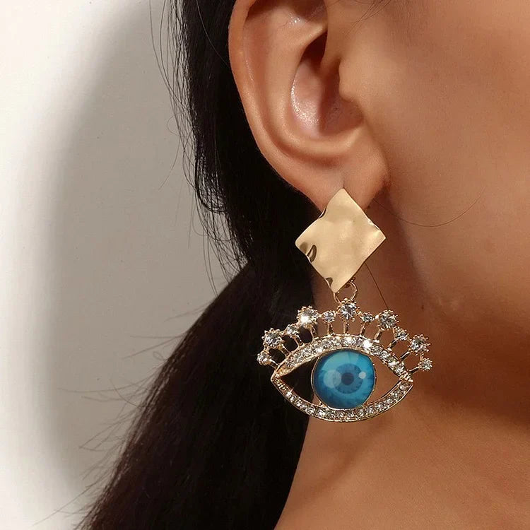 Gouden Vintage Oorhangers met Boze Oog - Nerina
