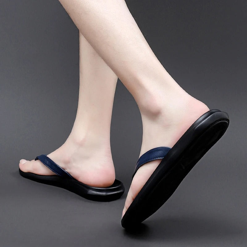 Antislip & Stijlvolle Herenslippers van Leer voor de Zomer - Dario