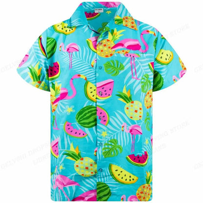 Tropisch 3D Flamingo Overhemd – Kai