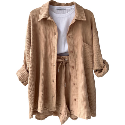 Ademend katoen co-ord-set voor dames – Maris
