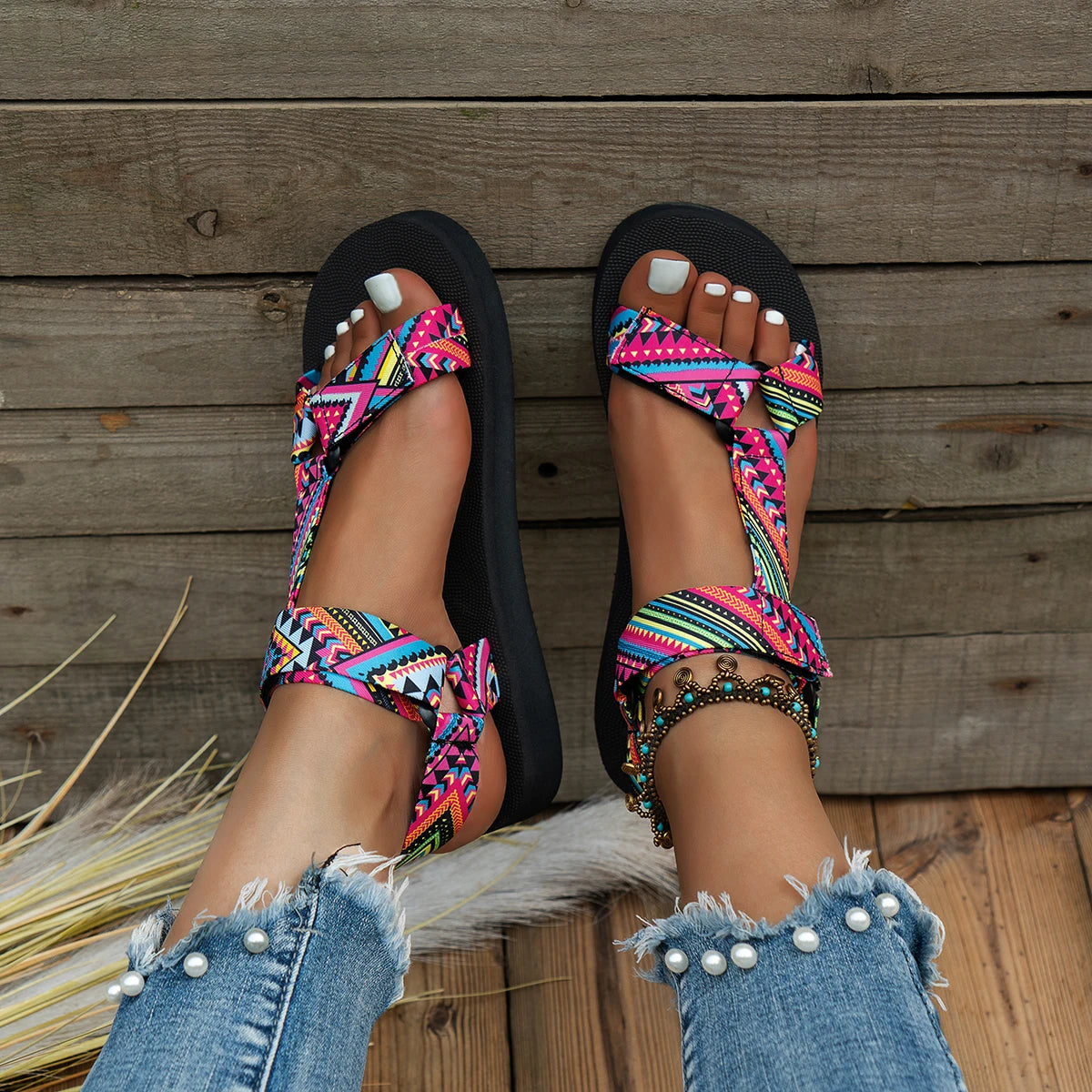 Lichte Dames Zomer Sandalen met Kleurenspel – Amélie
