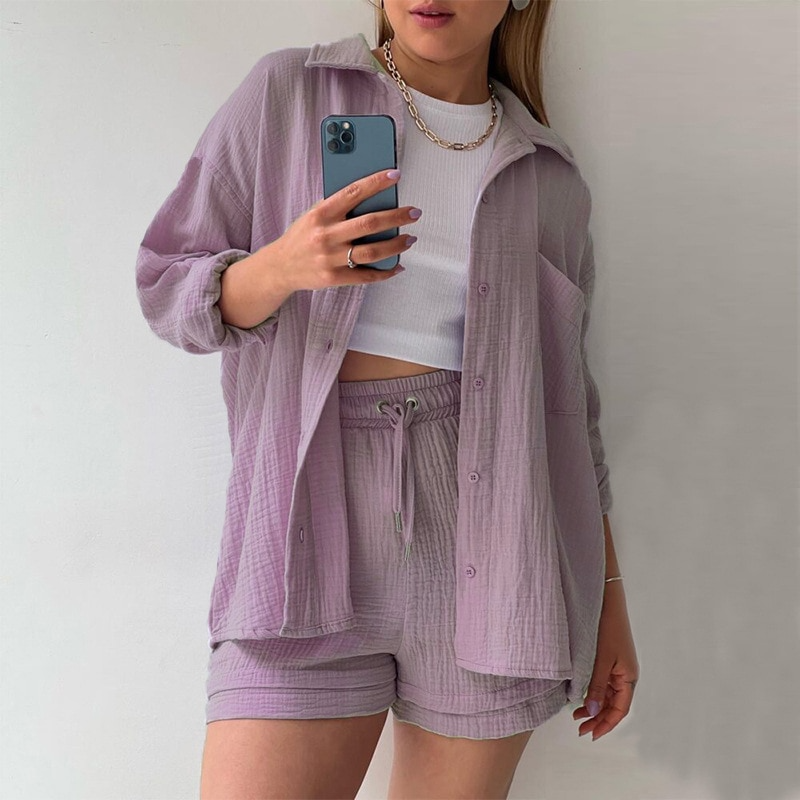 Trendy Katoenen Zomerset Dames – Faylin