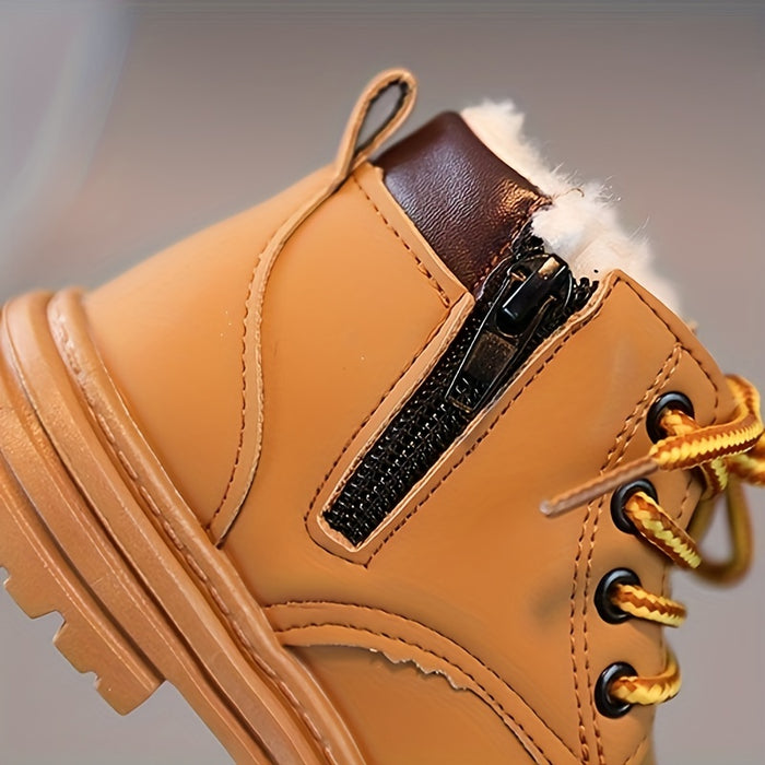 Waterdichte fleece-herfstlaarzen voor jongens – met warme voering & profielzool
