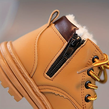 Waterdichte fleece-herfstlaarzen voor jongens – met warme voering & profielzool
