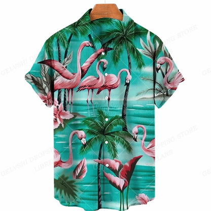 Tropisch 3D Flamingo Overhemd – Kai