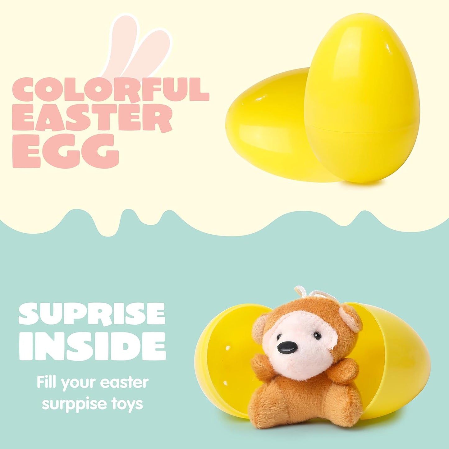 Pluche paaseieren met mini-diertjes voor kinderen – set van 12 verrassingseieren