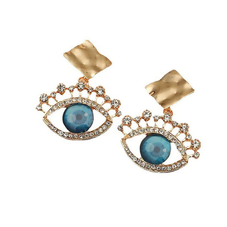 Gouden Vintage Oorhangers met Boze Oog - Nerina