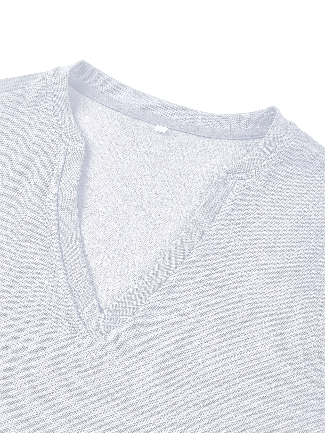Heren T-shirt met Diepe V-hals en Textuur – Rafael
