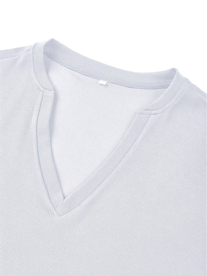 Heren T-shirt met Diepe V-hals en Textuur – Rafael