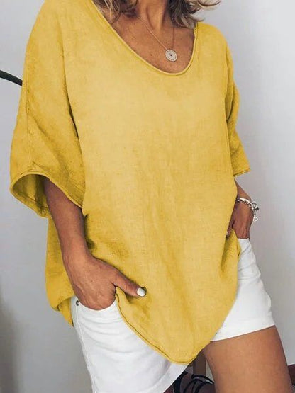 Oversized Linnen Dames T-shirt – Elin