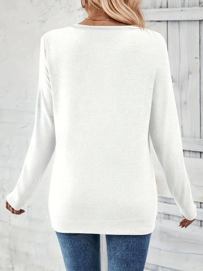 Damestrui met V-hals en Knoopdetail – Iris