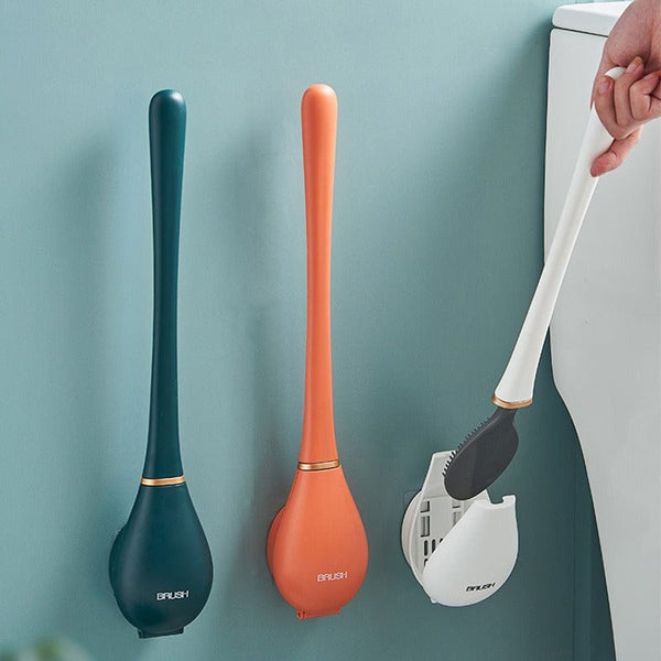 Siliconen Toilettenborstel met Wandhouder & Druppelopvang – Clevora