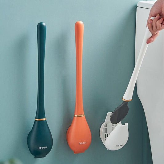 Siliconen Toilettenborstel met Wandhouder & Druppelopvang – Clevora