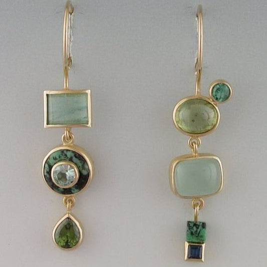 Klassieke Vintage Groene Oorbellen - Elara