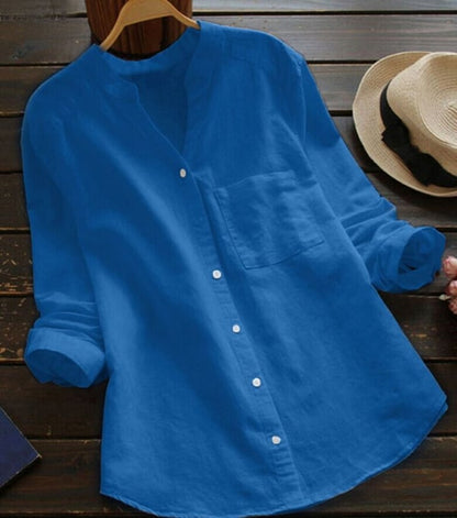 Dames Linnen Shirt met Lange Mouwen – Isla