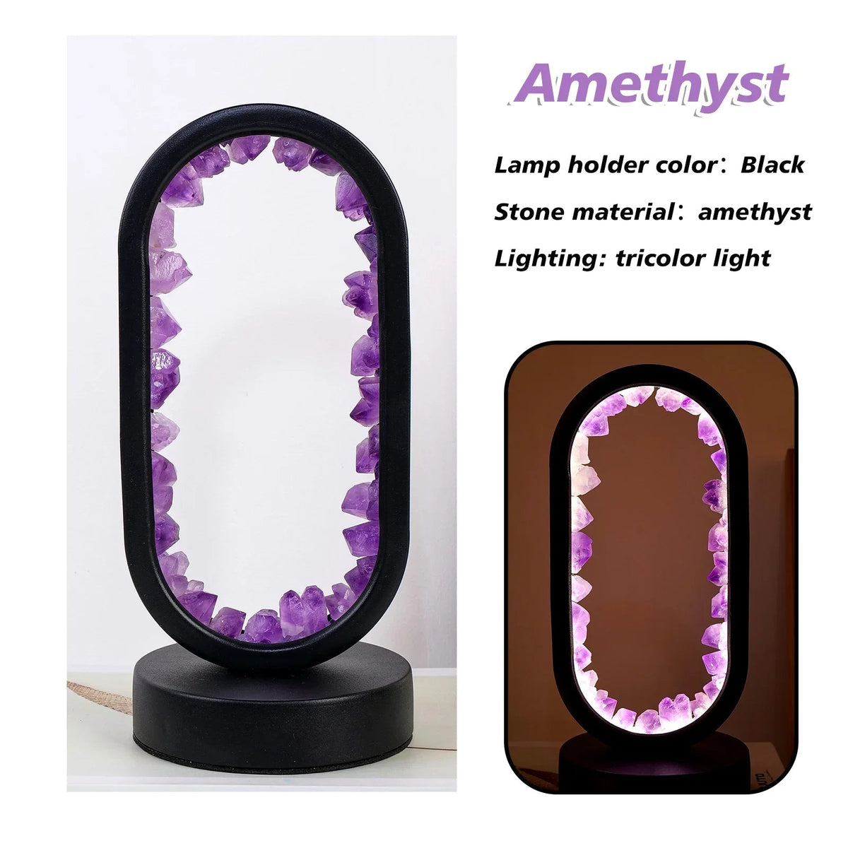Handgemaakte Amethist Lamp - Serenith