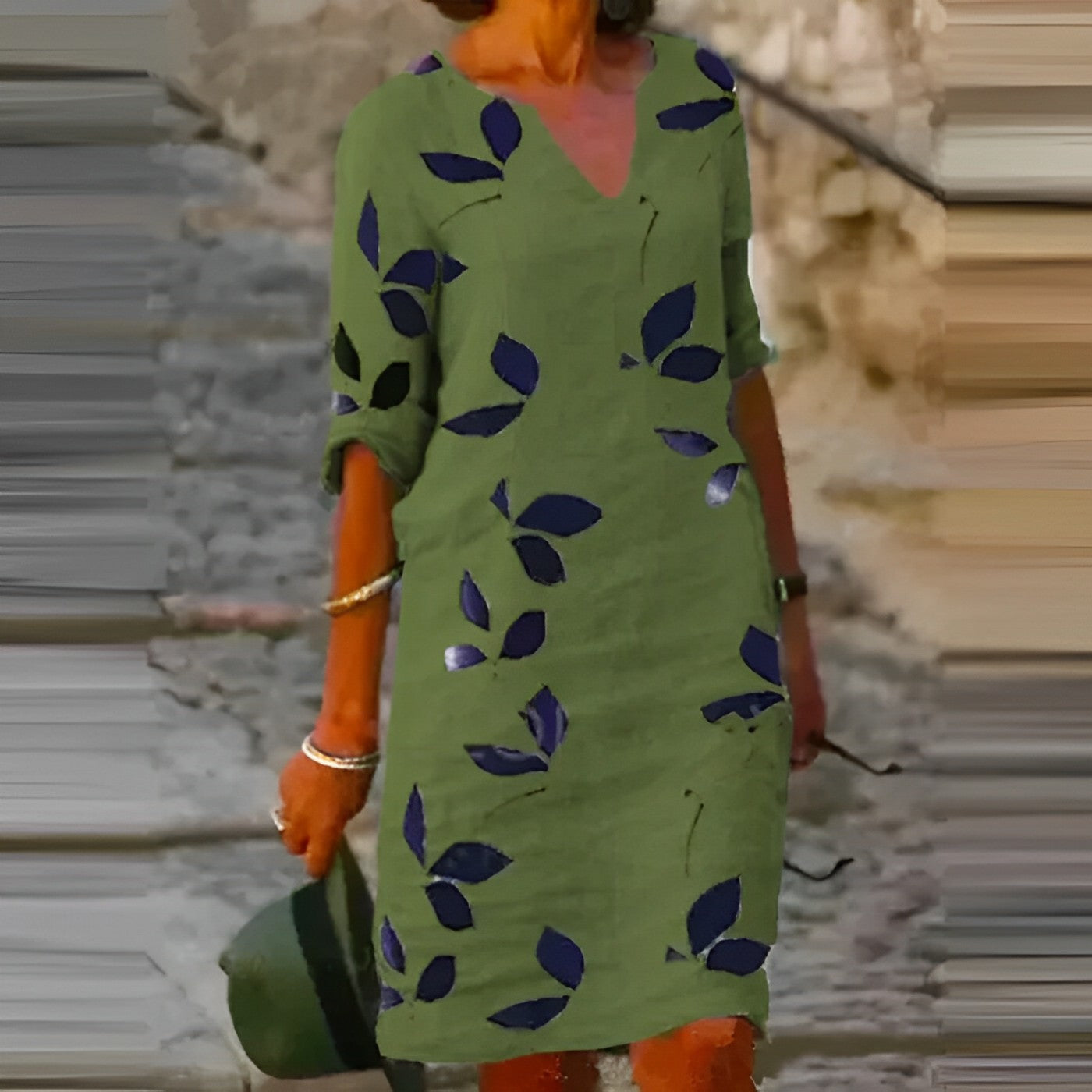 Trendy Zomerjurk met Bladprint – Liora