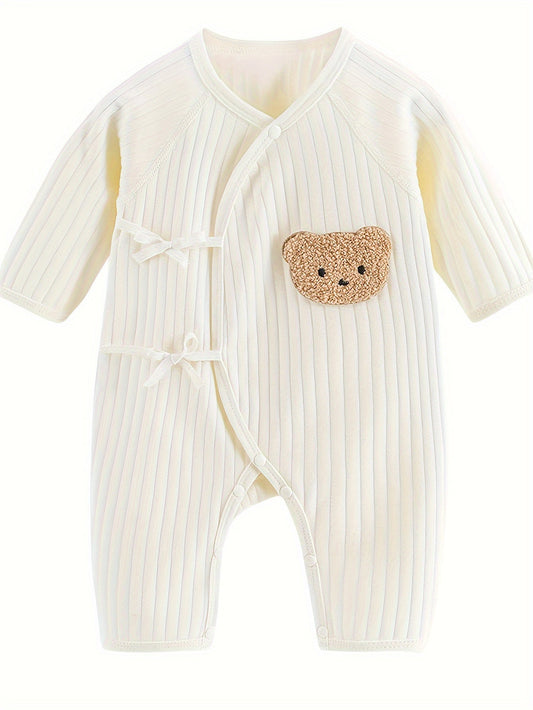 Zacht romperset voor baby met berenmotief – unisex body met lange mouwen