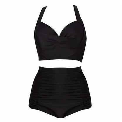 Zwarte Bikiniset met Haltertop en Hoge Taille – Alina