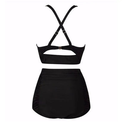 Zwarte Bikiniset met Haltertop en Hoge Taille – Alina